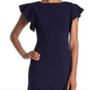 Vince Camuto Flutter Navy Scuba Dress